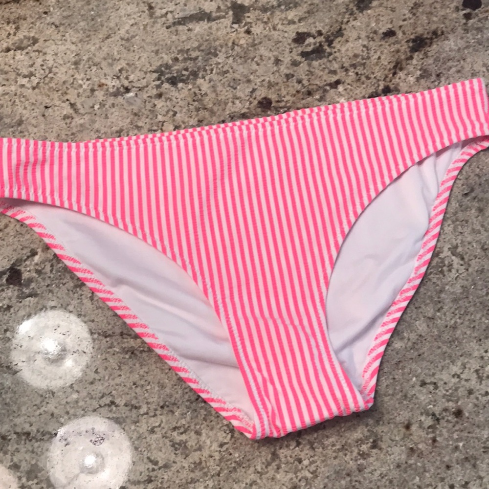 Aerie Neon Pink Striped Bikini Bottoms